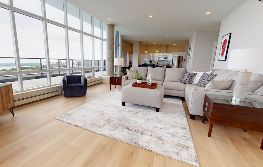 18 Open Space Living Room Dining Room and Kitchen Fully Furnished Apartment Suite Halifax NS